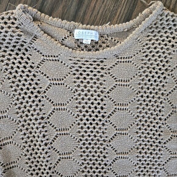 JOSEPH A. Boho/Hippie Chic Style Taupe Crochet Tunic Top/Vest w/ Fringe SIZE M - Picture 3 of 4